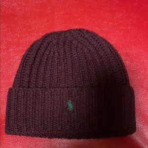Polo knit hat- burgundy